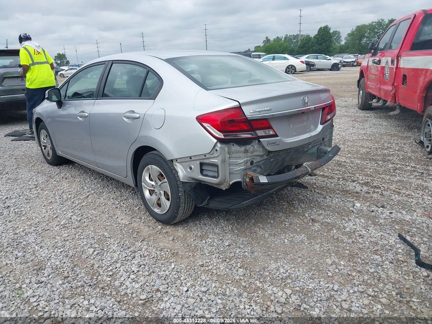 Vin: 19xfb2f56de026215, lot: 45811154, honda civic lx 20133