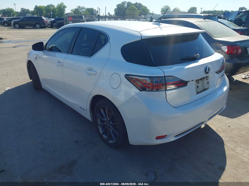 2012 Lexus Ct 200h 1.8 Premium White Lot 111045313384 Vin JTHKD5BH0C2092022
