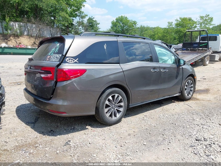 Vin: 5fnrl6h72nb010251, lot: 45811607, honda odyssey ex-l 20224