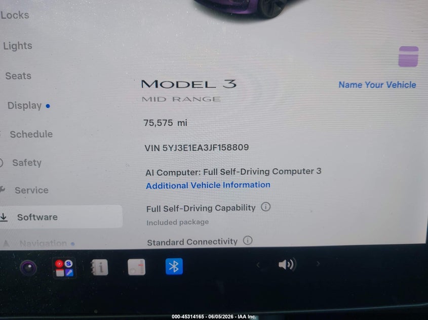2018 Tesla Model 3 Long Range/Mid Range grey Lot 111045314165 Vin 5YJ3E1EA3JF158809