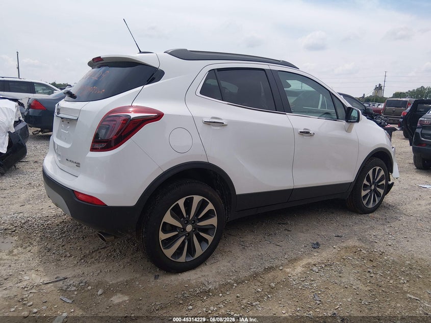 Vin: kl4cjesm2nb552788, lot: 45812155, buick encore awd preferred 20224