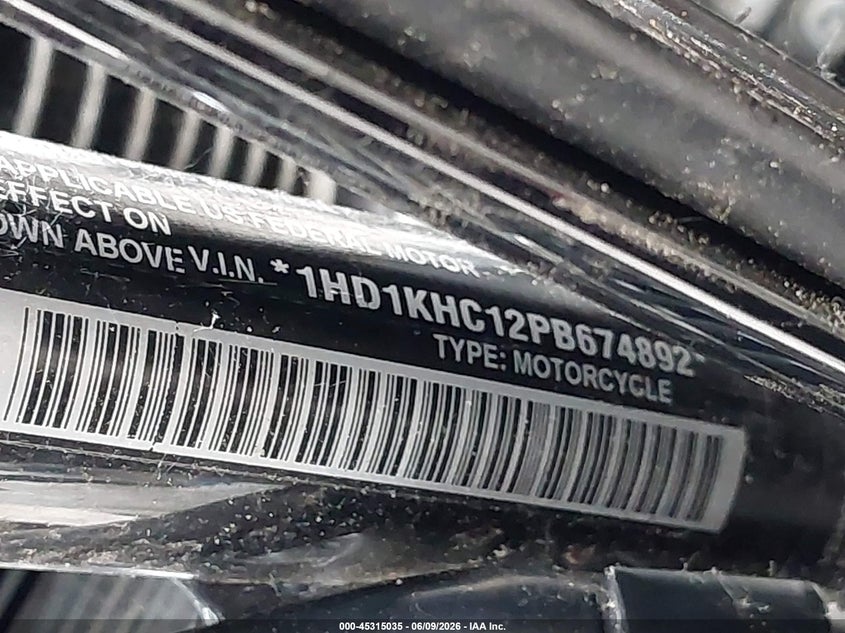 2023 Harley-Davidson Fltrx VIN: 1HD1KHC12PB674892 Lot: 45315035