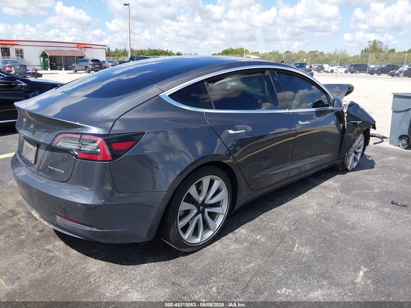 Vin: 5yj3e1eb8jf068709, lot: 45812989, tesla model 3 long range/performance 20184
