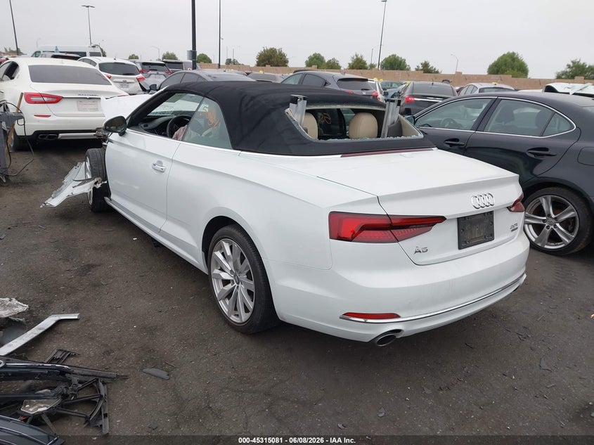 Vin: wauwngf56jn017913, lot: 45813007, audi a5 2.0t premium 20183