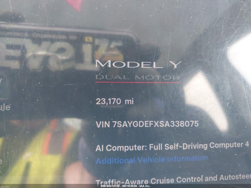 2025 TESLA MODEL Y auction photo 7