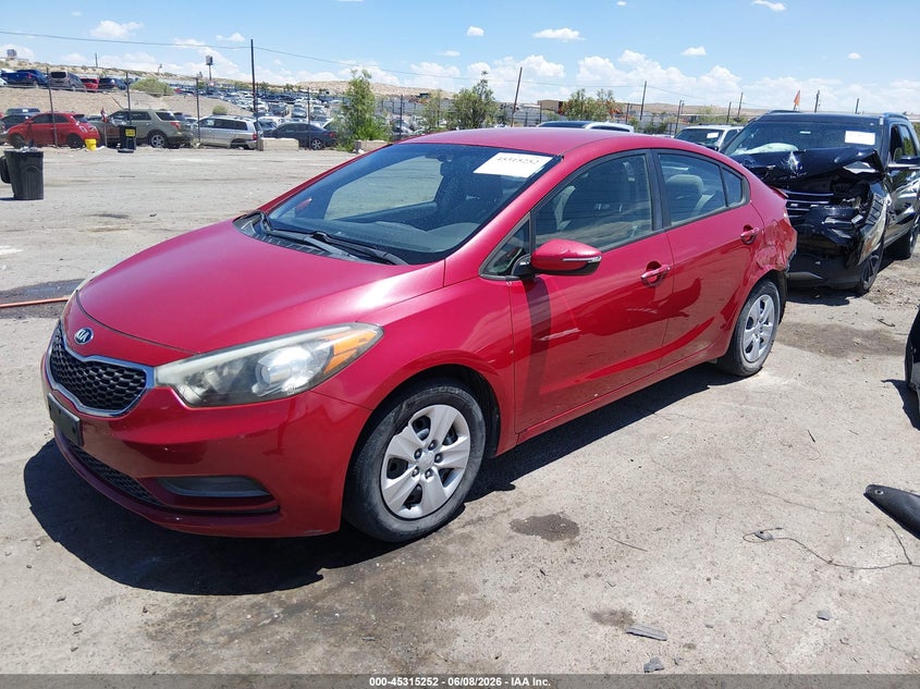 Vin: knafx4a62f5310997, lot: 45813178, kia forte lx 20152