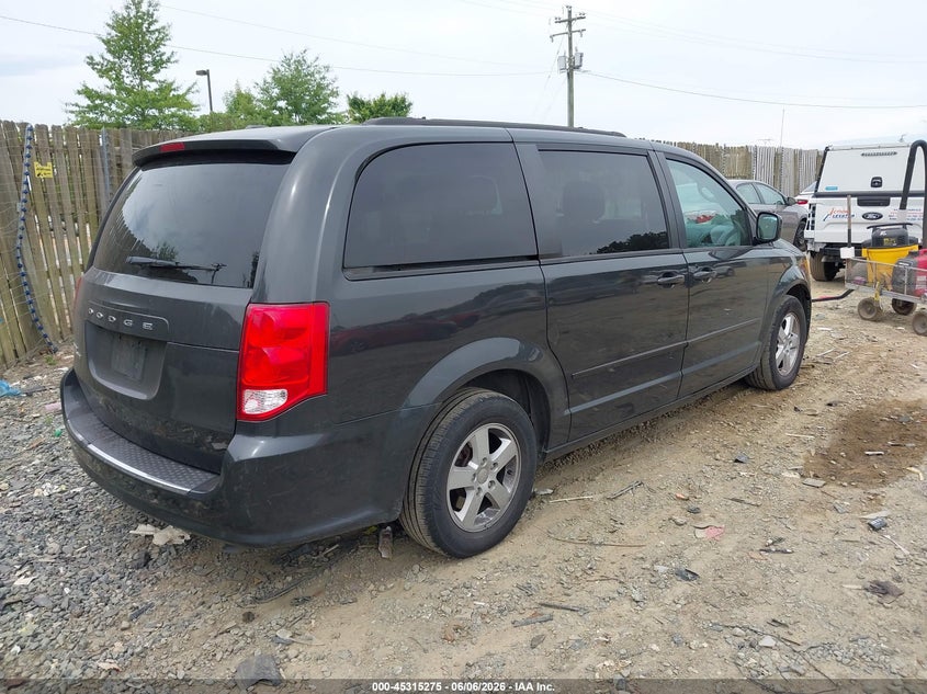 2012 Dodge Caravan 3.6 Grand Sxt black Lot 111045315275 Vin 2C4RDGCGXCR308493
