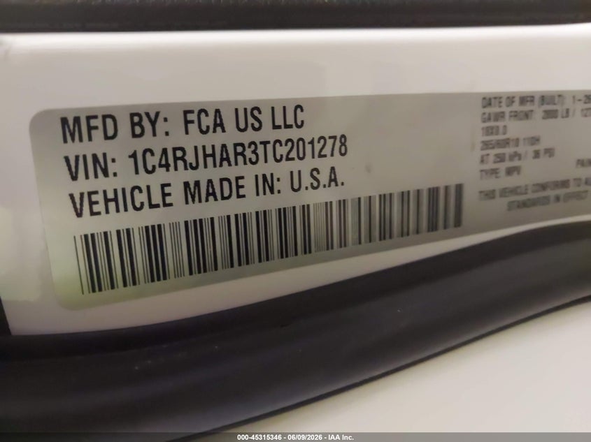 2026 JEEP GRAND CHEROKEE 2.0L I-4 DI, DOHC, T(VIN: 1C4RJHAR3TC201278