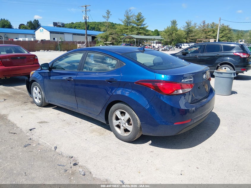 Vin: 5npdh4ae1fh587056, lot: 45813464, hyundai elantra se 20153