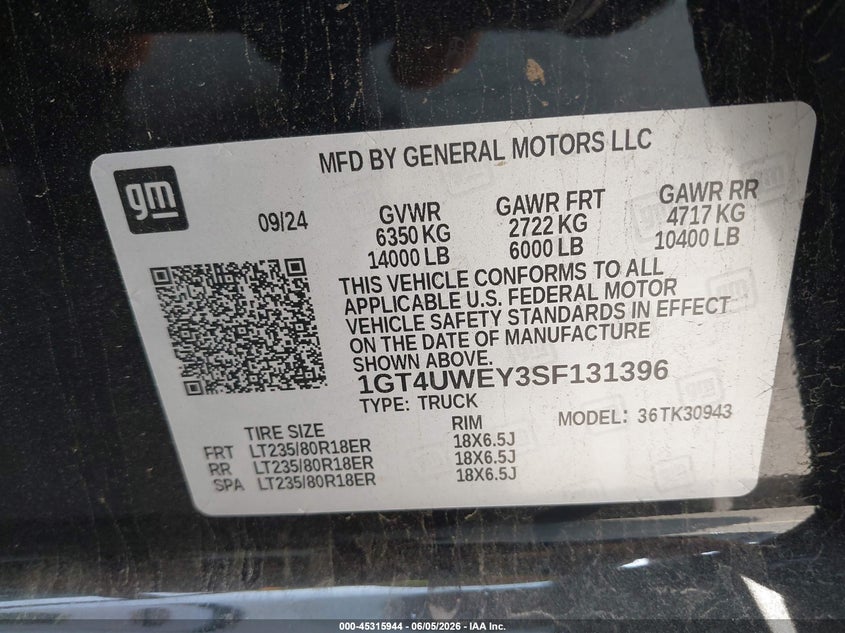 2025 GMC SIERRA 3500HD auction photo 8