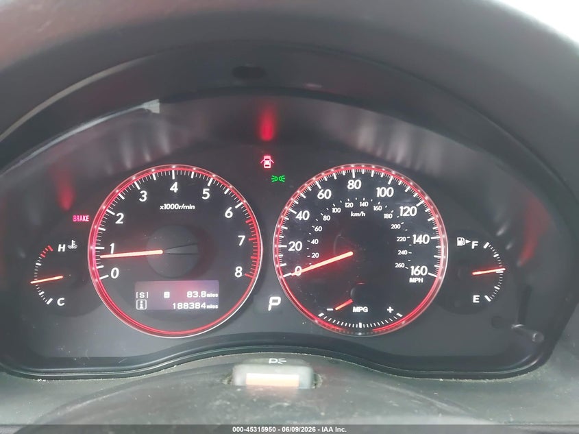 2008 SUBARU LEGACY SEDAN 2.5L H-4 DOHC, VVT, TURBO, 243HP
