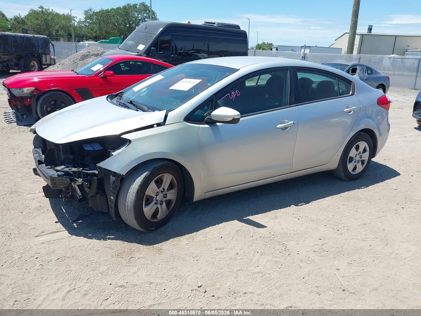 Vin: knafk4a6xg5488740, lot: 45813896, kia forte lx 20162