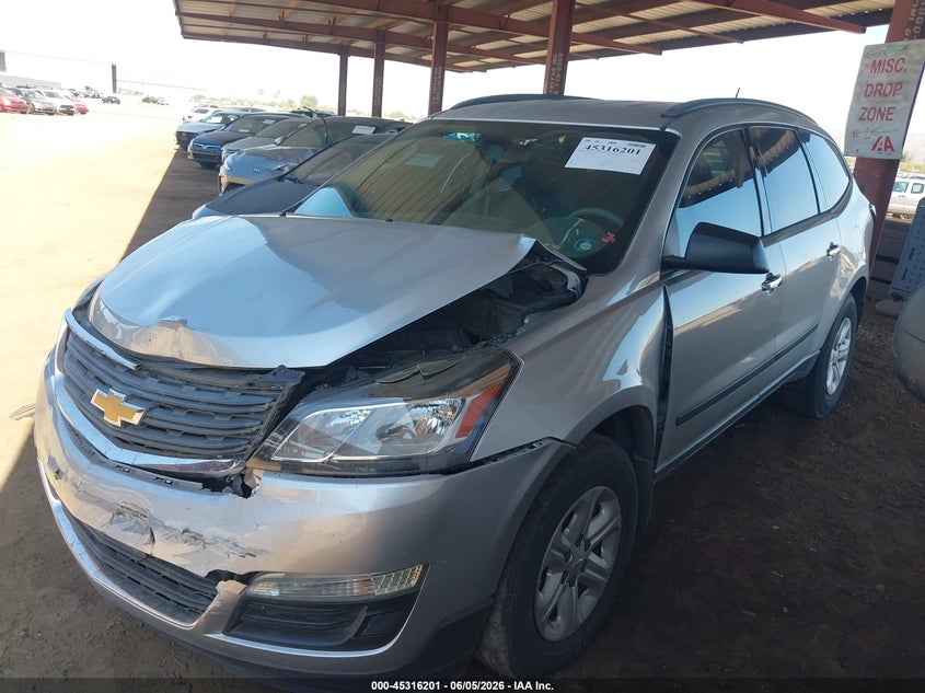 Vin: 1gnkrfed4fj308747, lot: 45814127, chevrolet traverse ls 20152