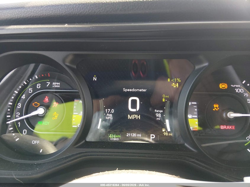 2025 JEEP WRANGLER 4XE 2.0L I-4 DI, DOHC, T(VIN: 1C4RJXN61SW578778