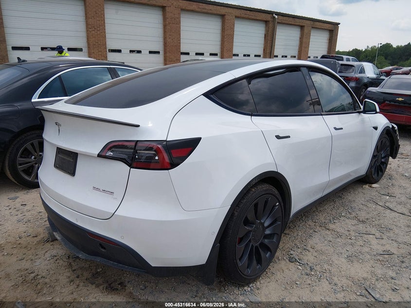 Vin: 7saygdef3nf362659, lot: 45814560, tesla model y performance dual motor all-wheel drive 20224