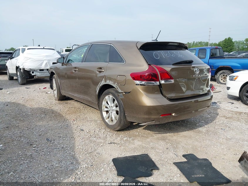 Vin: 4t3za3bb8du076636, lot: 45814588, toyota venza le 20133