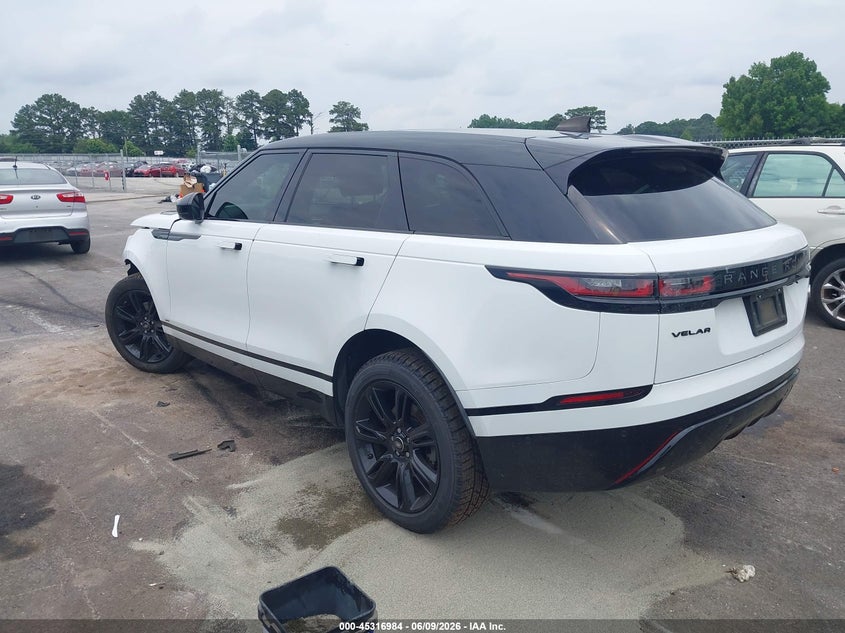 Vin: salyl2ex8ka206197, lot: 45814910, land rover range rover velar p250 r-dynamic se 20193