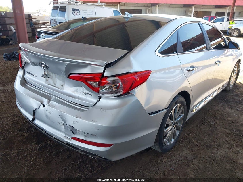 Vin: 5npe34af1hh531360, lot: 45815235, hyundai sonata sport 20174