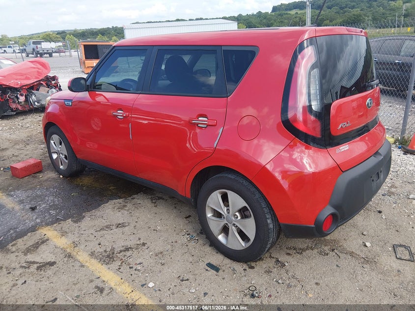 Vin: kndjp3a59f7754512, lot: 45815443, kia soul + 20153