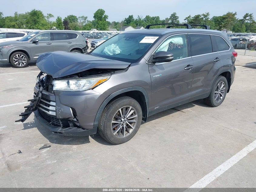 Vin: 5tdjgrfh0ks071250, lot: 45815846, toyota highlander hybrid xle 20192