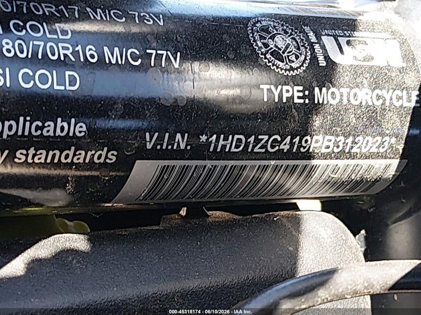 2023 Harley-Davidson Rh1250 S VIN: 1HD1ZC419PB312023 Lot: 45318174