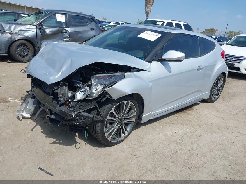 Vin: kmhtc6ae8hu309930, lot: 45816121, hyundai veloster turbo 20172