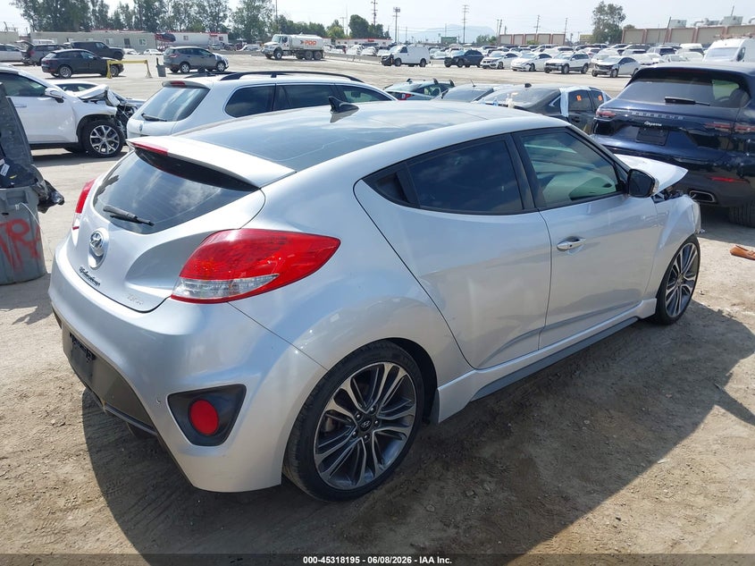 Vin: kmhtc6ae8hu309930, lot: 45816121, hyundai veloster turbo 20174