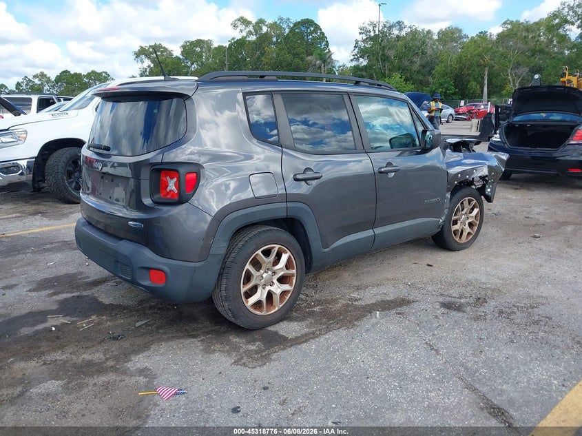 Vin: zaccjabt3gpd37239, lot: 45816702, jeep renegade latitude 20164
