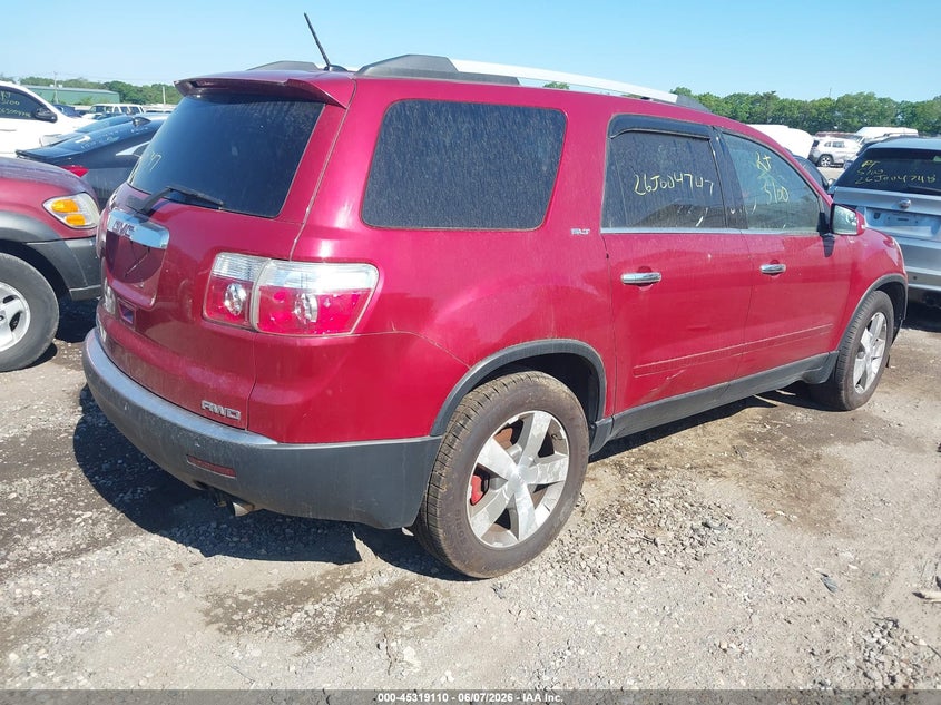 2012 Gmc Acadia 3.6 Slt-1 red Lot 111045319110 Vin 1GKKVRED4CJ315896