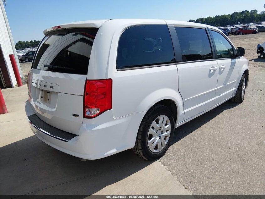 Vin: 2c4rdgbg9gr101553, lot: 45817366, dodge grand caravan se 20164