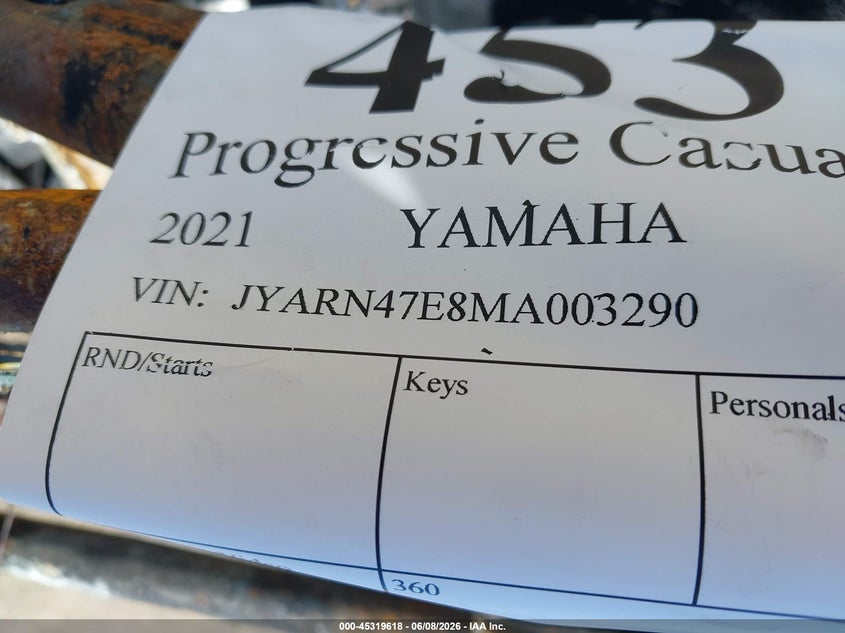 2021 Yamaha Xsr900 VIN: JYARN47E8MA003290 Lot: 45319618