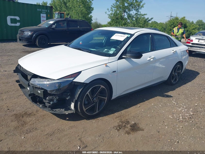Vin: kmhlr4af2pu543149, lot: 45817825, hyundai elantra n line 20232