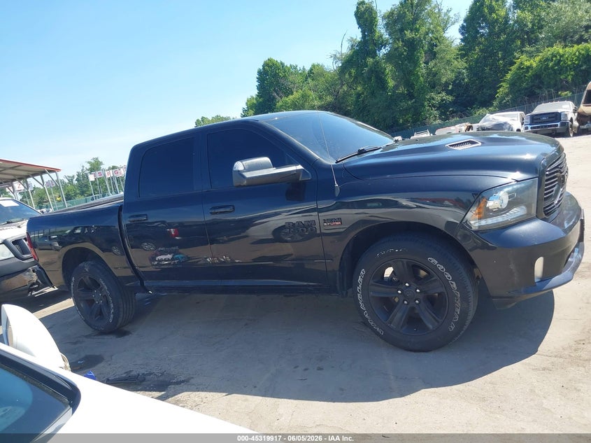 2018 Ram 1500 5.7 black Lot 111045319917 Vin 1C6RR7MT4JS184379