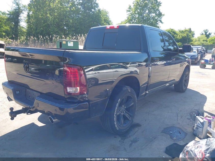 Vin: 1c6rr7mt4js184379, lot: 45817850, ram 1500 sport  4x4 5'7 box 20184