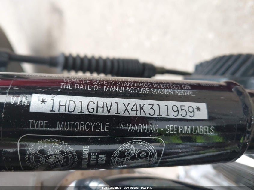 2004 Harley-Davidson Fxd VIN: 1HD1GHV1X4K311959 Lot: 45320063