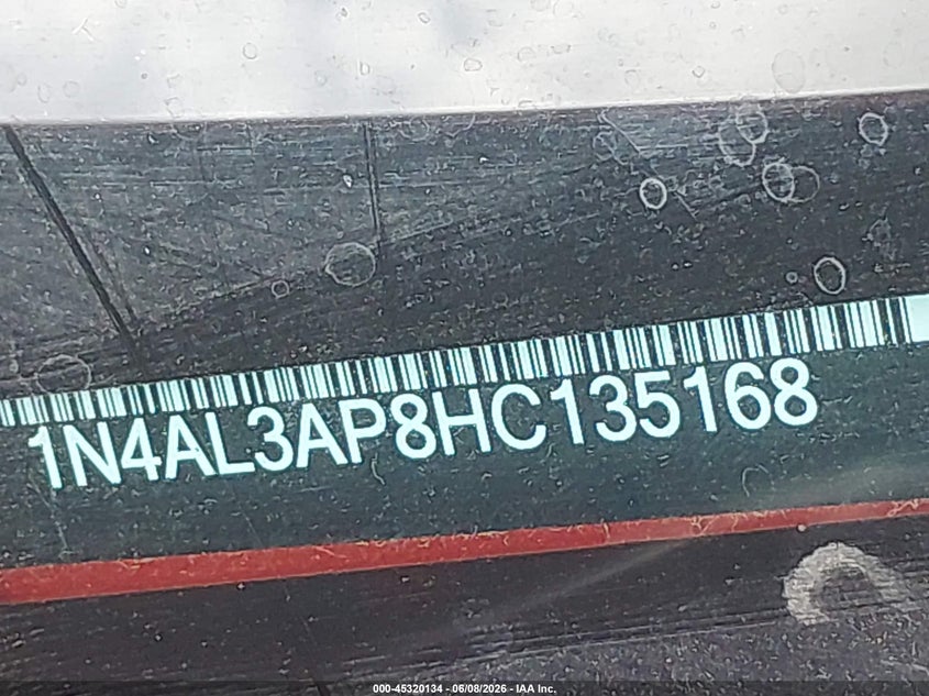 VIN 1N4AL3AP8HC135168 2017 NISSAN ALTIMA 2.5 SV