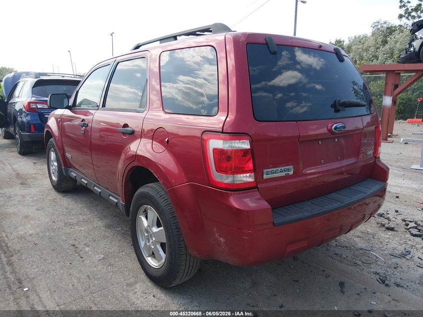 2008 Ford Escape 3.0 Xlt red Lot 111045320668 Vin 1FMCU93158KA77727