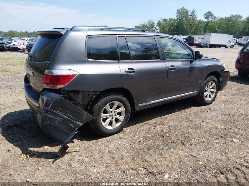 Vin: 5tdbk3eh9ds186207, lot: 45818874, toyota highlander se v6 20134