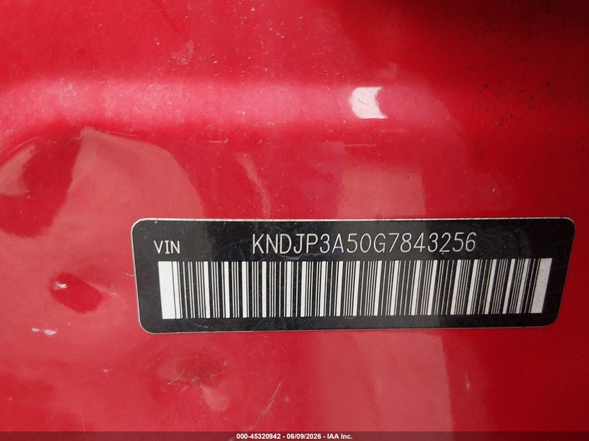 2016 Kia Soul + VIN: KNDJP3A50G7843256 Lot: 45320942