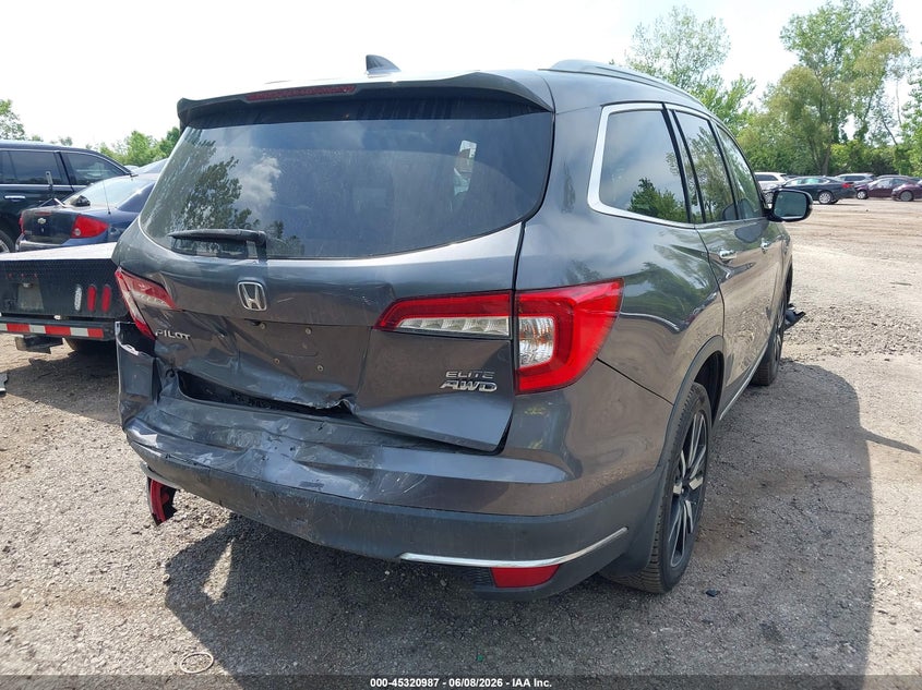 Vin: 5fnyf6h08kb015763, lot: 45818920, honda pilot elite 20194