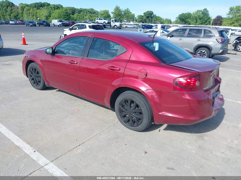 Vin: 1c3cdzab9en214814, lot: 45819217, dodge avenger se 20143
