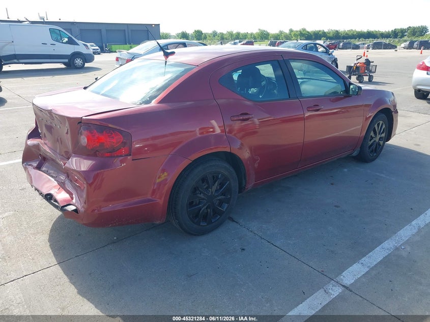 Vin: 1c3cdzab9en214814, lot: 45819217, dodge avenger se 20144