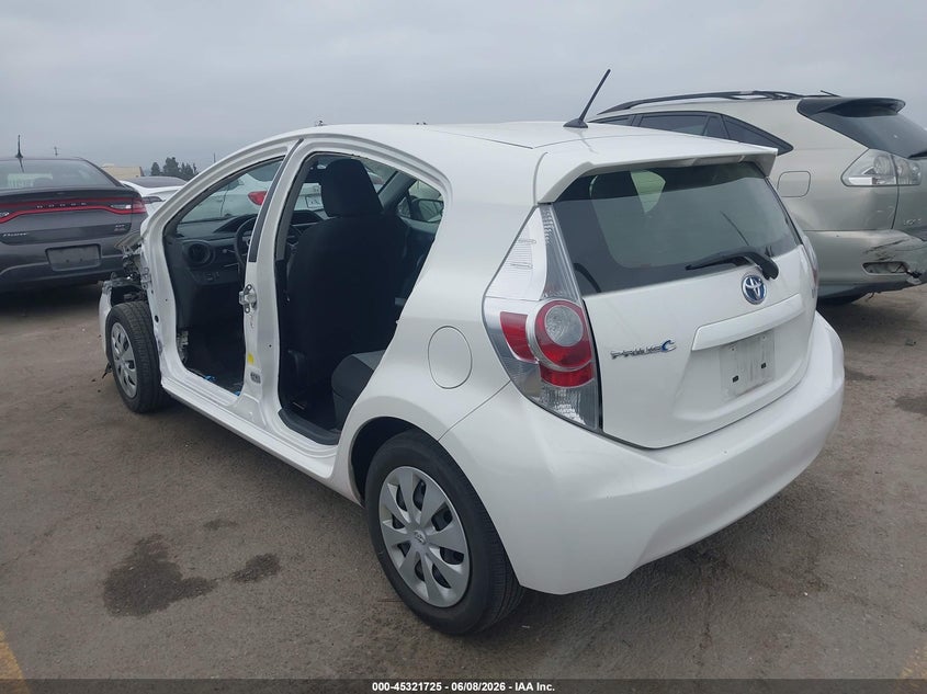 Vin: jtdkdtb38c1504168, lot: 45819658, toyota prius c two 20123