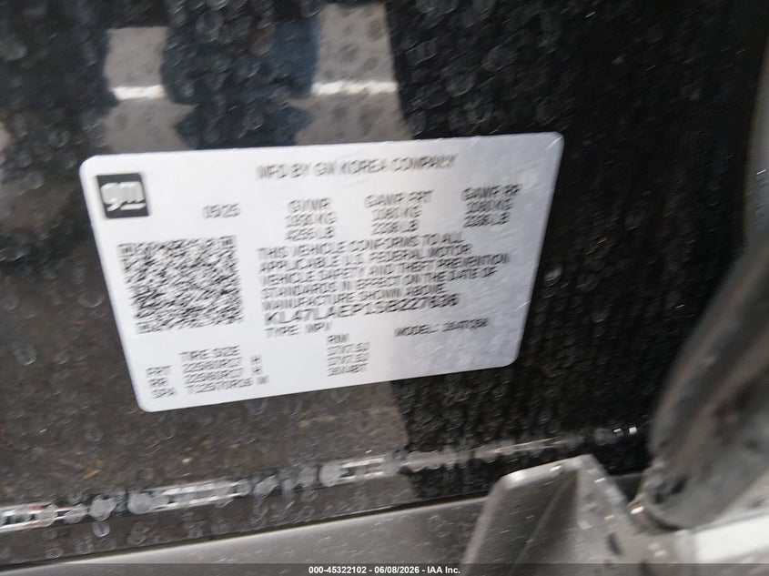 2025 Buick Envista Preferred Fwd VIN: KL47LAEP1SB227636 Lot: 45322102
