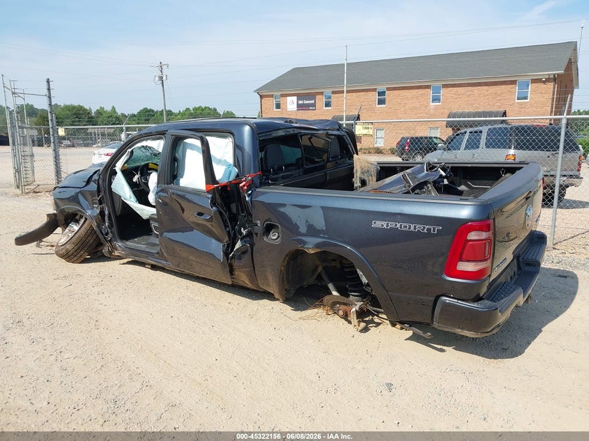 Vin: 1c6srfjt5mn810153, lot: 45820089, ram 1500 laramie  4x4 5'7 box 20213