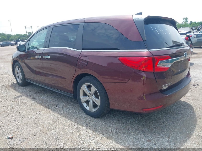 Vin: 5fnrl6h72kb076276, lot: 45820125, honda odyssey ex-l 20193