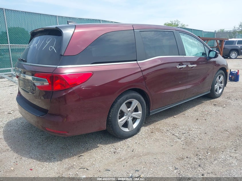 Vin: 5fnrl6h72kb076276, lot: 45820125, honda odyssey ex-l 20194