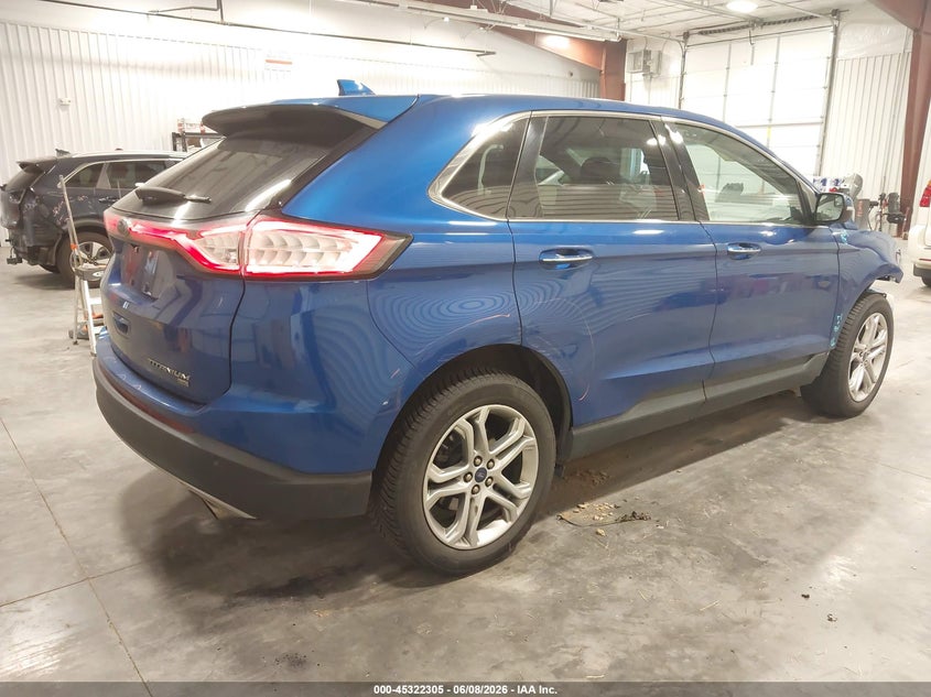 Vin: 2fmpk4k80jbc02089, lot: 45820238, ford edge titanium 20184
