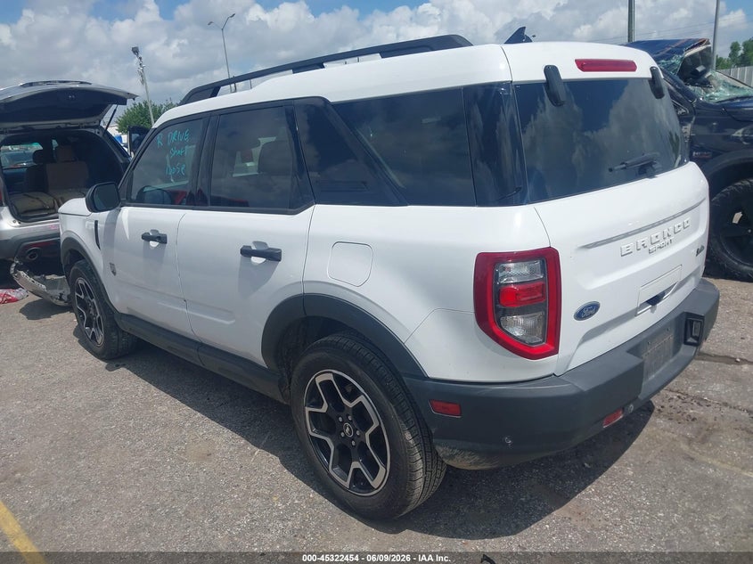 Vin: 3fmcr9b69mra31791, lot: 45820387, ford bronco sport big bend 20213