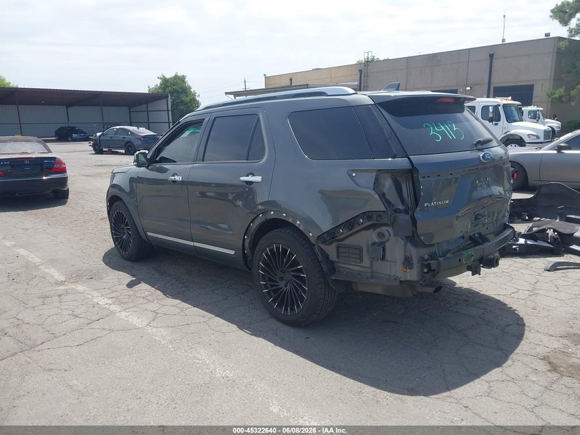 Vin: 1fm5k8ht3ggc69491, lot: 45820573, ford explorer platinum 20163